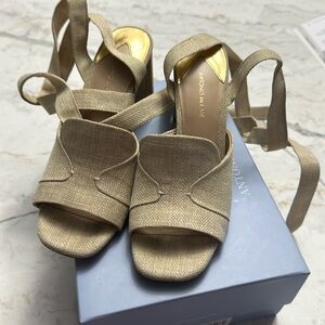Antonio Melani- Margey ankle wrap heels- Natural SIZE 8.5